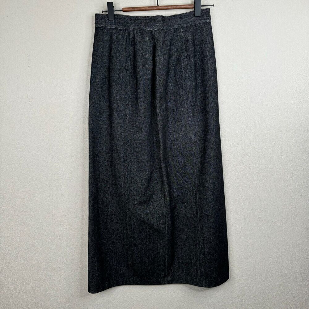 Handmade Women A-Line Midi Skirt Heavy Denim Classic Modest Chic Capsule - Picture 2 of 8